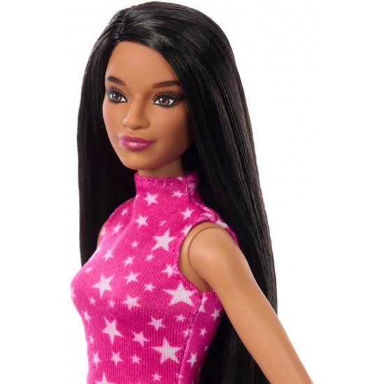 BARBIE Fashionistas lelle  rozā zvaigžņu topiņā, HRH13