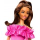 Barbie Fashionistas Doll #217 With Brown Wavy Hair & Pink Dress, 65th Anniversary, HRH15