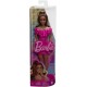 Barbie Fashionistas Doll #217 With Brown Wavy Hair & Pink Dress, 65th Anniversary, HRH15