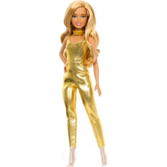 Barbie Fashionistas lelle zelta kostīmā, HRH19 Barbie Fashionistas lelle zelta kostīmā, HRH19