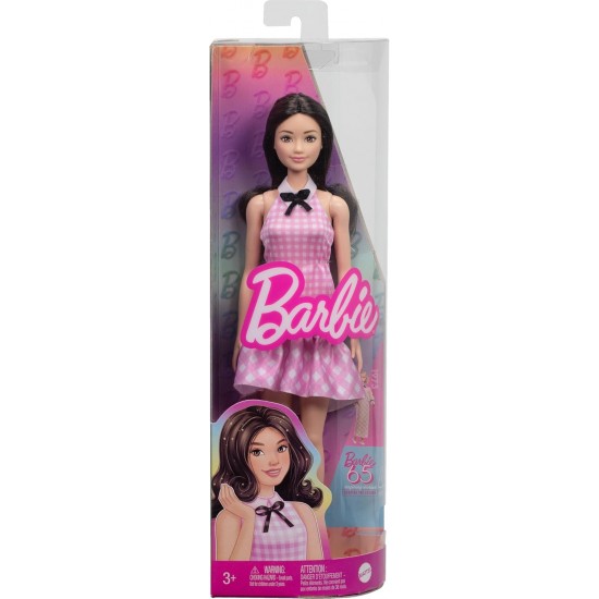 Barbie Fashionistas lelle ar melniem, viļņainiem matiem, HRH21 Barbie Fashionistas lelle ar melniem, viļņainiem matiem, HRH21