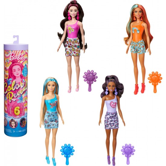 Barbie Color Reveal Doll & Accessories with 6 Unboxing Surprises, HRK06
