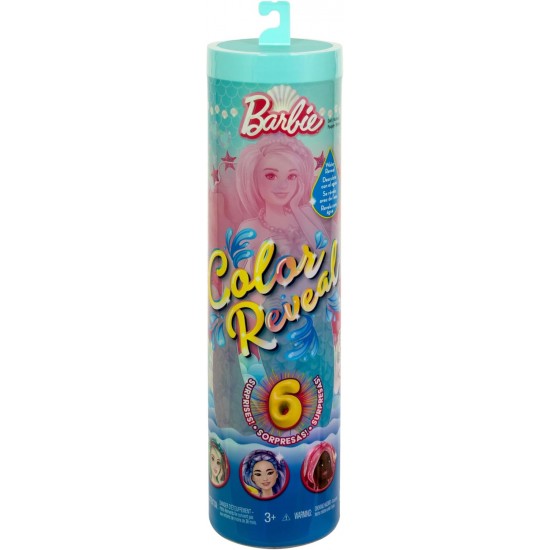 Barbie Color Reveal lelle un aksesuāri ar 6 pārsteigumiem, nāru sērija, HRK12 Barbie Color Reveal lelle un aksesuāri ar 6 pārsteigumiem, nāru sērija, HRK12