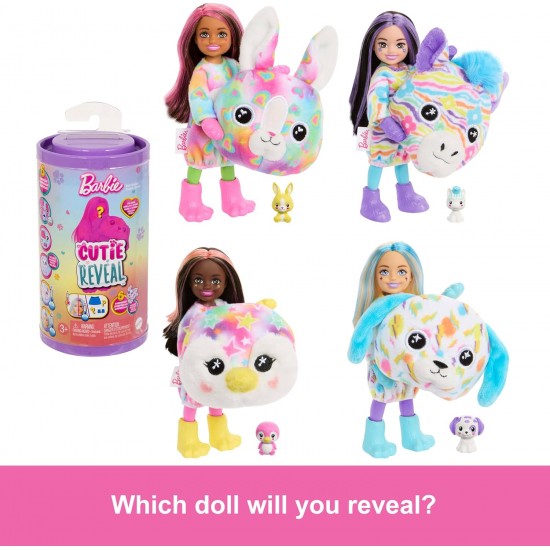 BARBIE Čelsija Cutie Reveal lelle krāsu sapnis-asst., HRK42 BARBIE Čelsija Cutie Reveal lelle krāsu sapnis-asst., HRK42