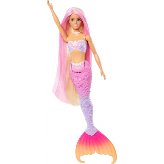 Barbie Mermaid Doll, “Malibu” Pet Dolphin and Water-Activated Color Change Feature, HRP97