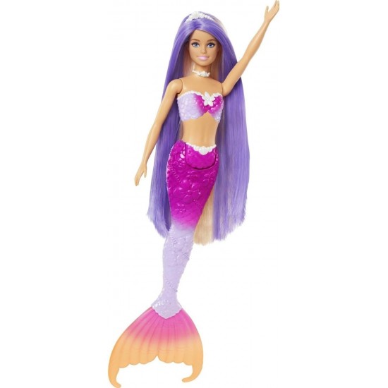 Barbie Mermaid Doll, “Malibu” Pet Dolphin and Water-Activated Color Change Feature, HRP97