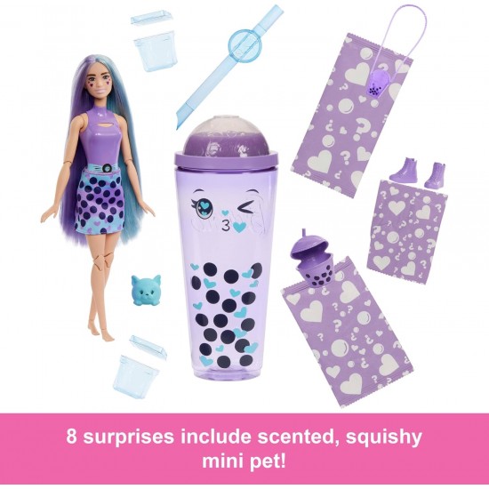 BARBIE Pop Reveal lelle burbuļtēja ar taro pienu, HTJ19 BARBIE Pop Reveal lelle burbuļtēja ar taro pienu, HTJ19