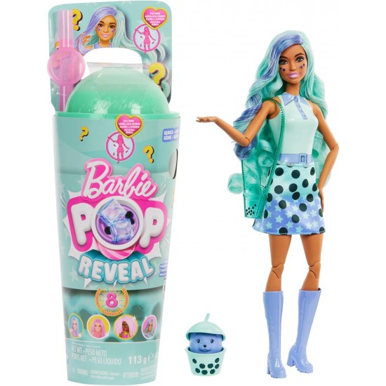 BARBIE Pop Reveal lelle burbuļtēja zaļā tēja, HTJ21 BARBIE Pop Reveal lelle burbuļtēja zaļā tēja, HTJ21