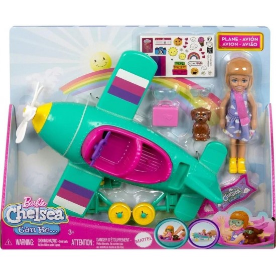 Barbie lelle Čelsija ar lidmašīnu HTK38 Barbie lelle Čelsija ar lidmašīnu HTK38