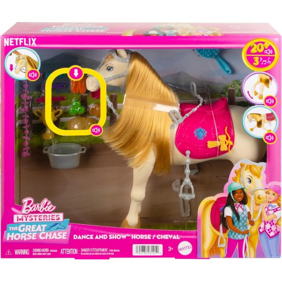 BARBIE zirgs ar skaņām, mūziku un aksesuāriem HXJ42 BARBIE zirgs ar skaņām, mūziku un aksesuāriem HXJ42