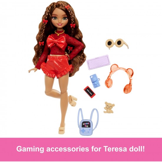 Barbie Dream Besties Teresa Fashion Doll With Video Game Themed Accessories, 10 Piece Count