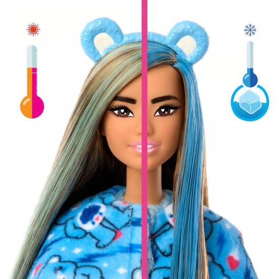 Barbie Cutie Reveal Care Bears sērijas lelle un aksesuāru komplekts ar Grumpy Bear kostīmu, JCN96 Barbie Cutie Reveal Care Bears sērijas lelle un aksesuāru komplekts ar Grumpy Bear kostīmu, JCN96