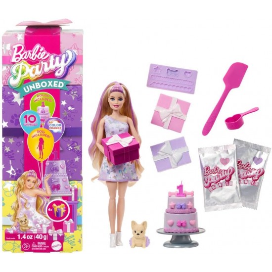 BARBIE Party Unboxed Reveal lelle ar gaišiem matiem, JFG70 BARBIE Party Unboxed Reveal lelle ar gaišiem matiem, JFG70
