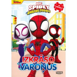 Spidey amazing friends. Izkrāso varoņus. Ar uzlīmēm. Marvel. Disney Junior