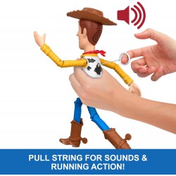 TOY STORY Runnig Woody interaktīvā figūra ar vairāk nekā 50 skaņām, 31 cm , JKL95