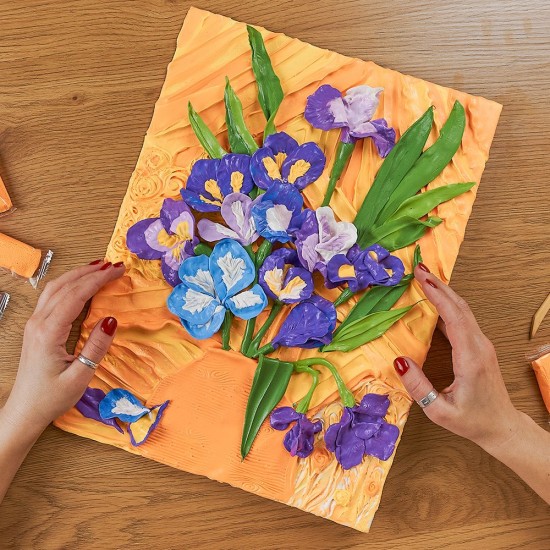 Creative set Modelling clay - 3D painting Irises (30*40 cm)