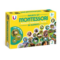 Educational magnetic puzzles Montessori Magnetic set Animal families:Farm, 200271