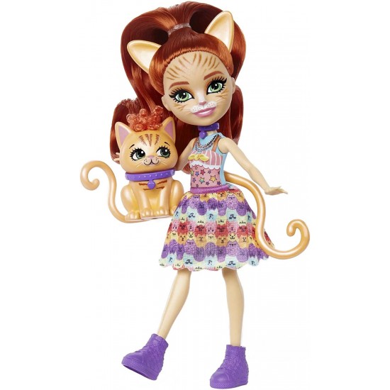 ENCHANTIMALS Tarla orange cat and doll Kudler, HHB91