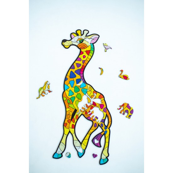 Wooden puzzle. GIRAFFE. 62 pcs