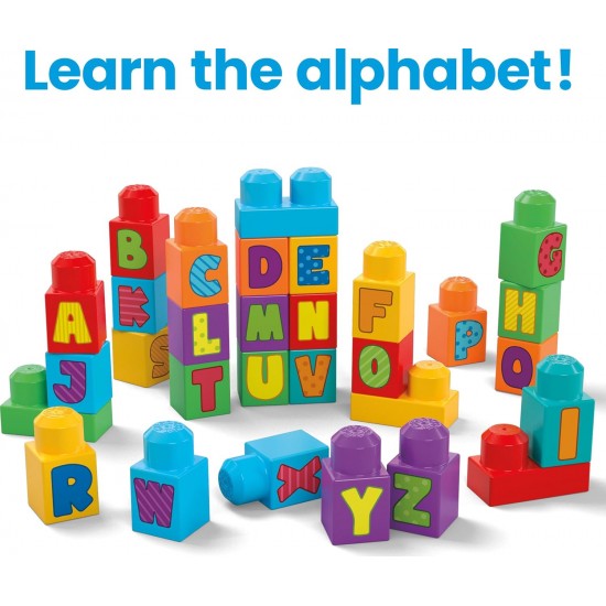 MEGA BLOKS FIRST BUILDERS Alphabet Block Bag, HRR60 MEGA BLOKS FIRST BUILDERS Alphabet Block Bag, HRR60