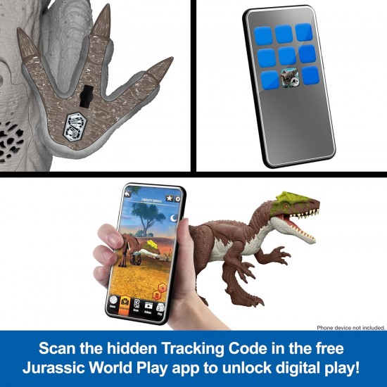 Jurassic World savvaļas rēkoņa dinozauru figūras ar Chomp daudzvirzienu uzbrukumu un skaņu, kustīga rotaļlieta un digitāla spēle (sugas atšķiras)JGB87 sortiments. Jurassic World savvaļas rēkoņa dinozauru figūras ar Chomp daudzvirzienu uzbrukumu un skaņu, kustīga rotaļlieta un digitāla spēle (sugas atšķiras)JGB87 sortiments.