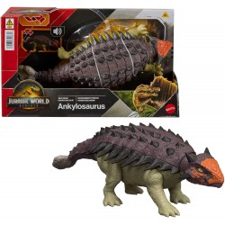 Jurassic World savvaļas rēkoņa dinozauru figūras ar Chomp daudzvirzienu uzbrukumu un skaņu, kustīga rotaļlieta un digitāla spēle (sugas atšķiras)JGB87 sortiments.