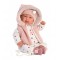 Llorens doll that cries 44 cm - Newborn with baby sounds - Tina with Pink Hood  LL84440