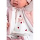 Llorens doll that cries 44 cm - Newborn with baby sounds - Tina with Pink Hood  LL84440