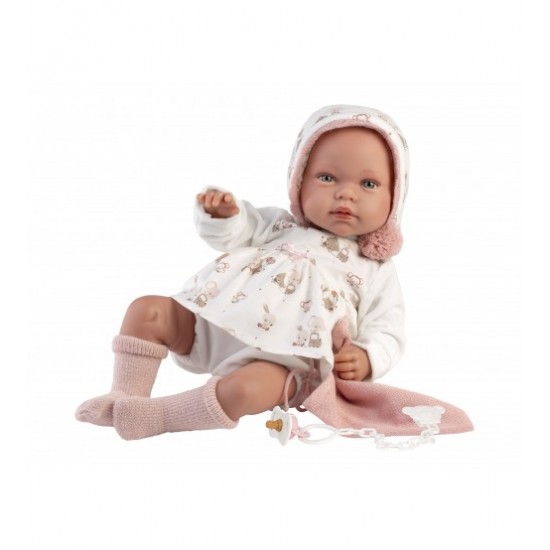 Doll Tala 44 cm (crying, talking, with pacifier, soft body) LLorens LL84468