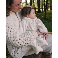 LODGER Newborn fleece onesie Skier Teddy Fleece, Cloud Dancer, SKT101