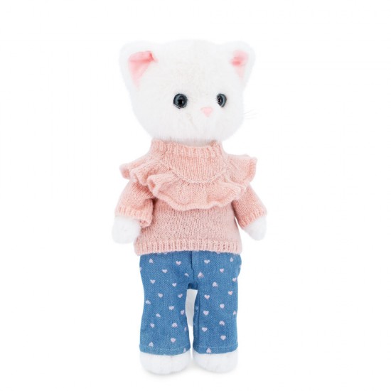 Orange Toys Lucky Kitty Sophie Denim Hearts 38cm mīkstā rotaļlieta 