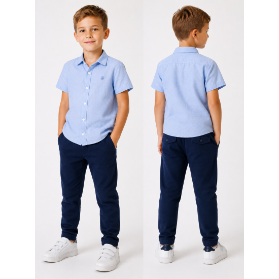 MAYORAL  zēnu krekls gaiši zils  ar īsām piedurknēm slim fit 139/35