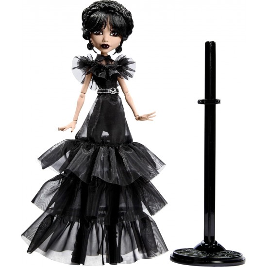 Monster High Wednesday Collectible Doll, Rave’N Wednesday in Black Gown Inspired By Dance Scene, HXJ03