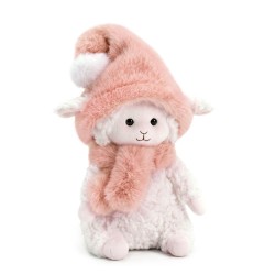 Mīkstā rotaļlieta -Marshmallow persiku krāsas cepurē (20cm) 2027.gada simbols 