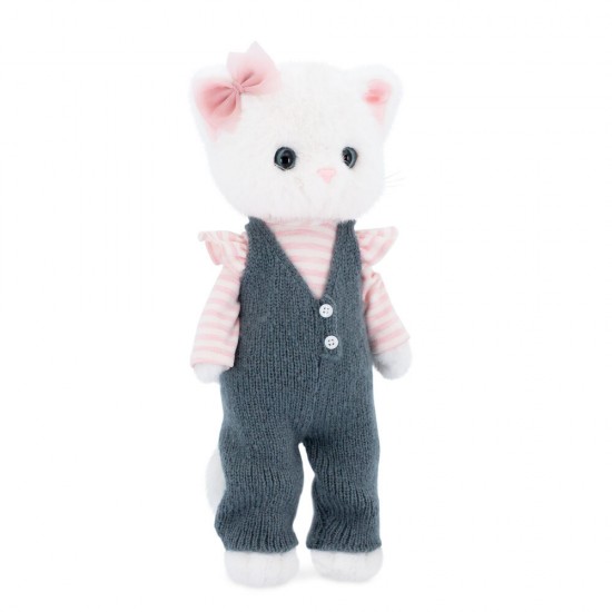 Orange Toys Lucky Kitty Lucky Sophie balta kaķenīte rozā tilla kleitā un brūnā jaciņā, 38 cm