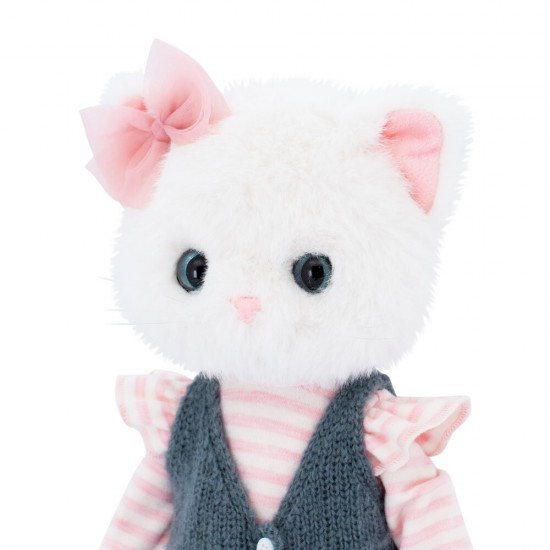 Orange Toys Lucky Kitty Lucky Sophie balta kaķenīte rozā tilla kleitā un brūnā jaciņā, 38 cm