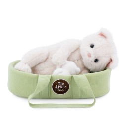 Mīkstā rotaļlieta Balltais Kaķis ar kaķēnu somā 40cm - Orange Toys Milo & Millie