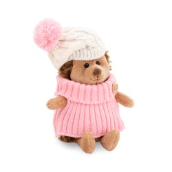 Mīkstā rotaļlieta ezītis adatainītis cepurītē ar rozā bumbulīti (15cm), OS605/15A