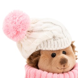 Mīkstā rotaļlieta ezītis adatainītis cepurītē ar rozā bumbulīti (15cm), OS605/15A