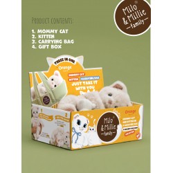 Mīkstā rotaļlieta Balltais Kaķis ar kaķēnu somā 40cm - Orange Toys Milo & Millie