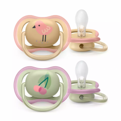 PHILIPS AVENT  Silicone Pacifier 0-6m, 2pcs, ultra air Deco SCF085/13