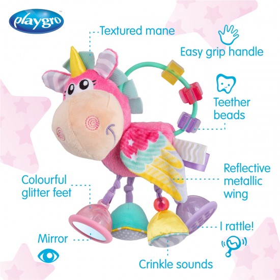 PLAYGRO Unicorn Activity Rattle, 188463