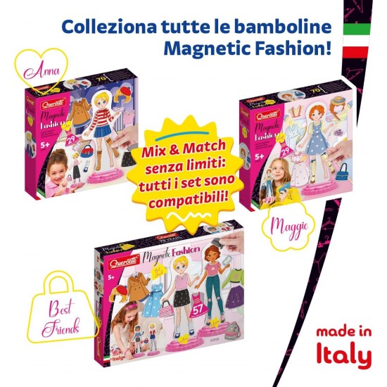 Quercetti Magnetic Fashion Laura magnētiskais modes komplekts meitenēm