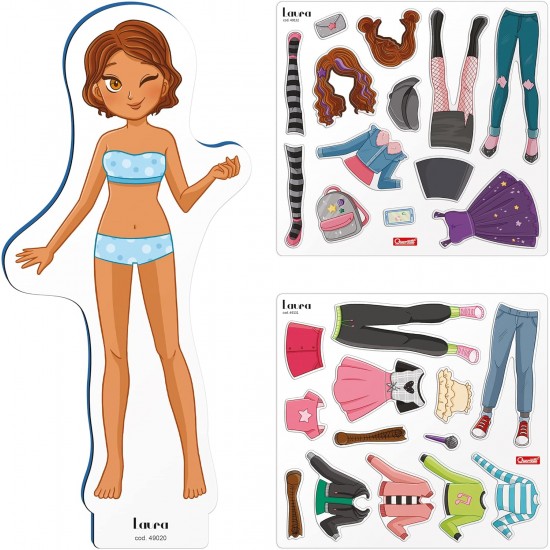 Quercetti Magnetic Fashion Laura magnētiskais modes komplekts meitenēm