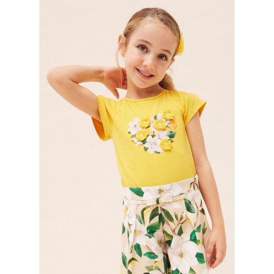 MAYORAL girls' t-shirt with floral appliqué 3071/5 MAYORAL girls' t-shirt with floral appliqué 3071/5