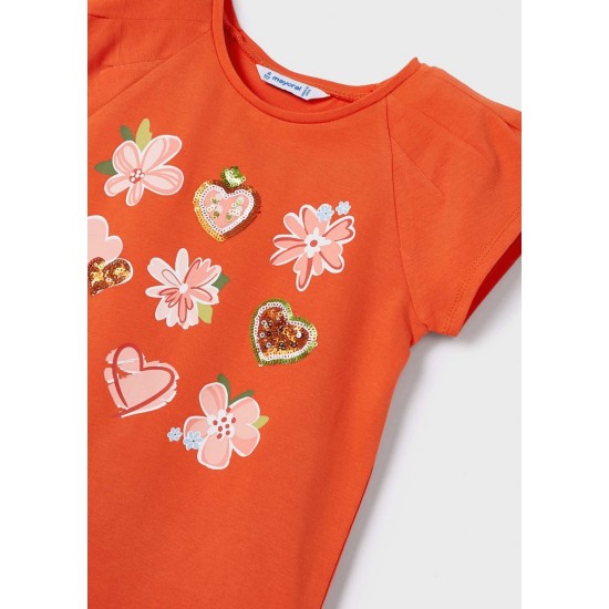 MAYORAL meiteņu t-krekls oranžs 3071/56 MAYORAL meiteņu t-krekls oranžs 3071/56
