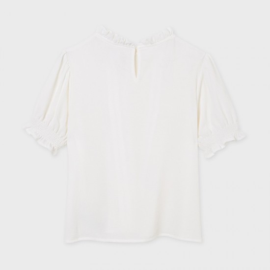 Mayoral white blouse for girls with short sleeves 6174/4 Mayoral white blouse for girls with short sleeves 6174/4