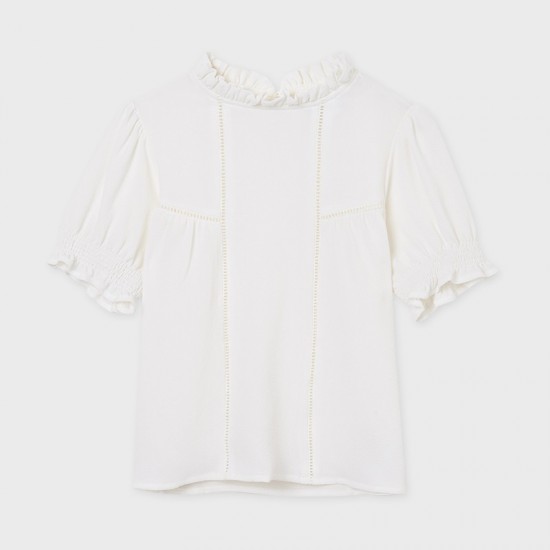 Mayoral white blouse for girls with short sleeves 6174/4 Mayoral white blouse for girls with short sleeves 6174/4