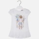 MAYORALGirl print short sleeve blouse with ruffles and strass 3187/10 MAYORALGirl print short sleeve blouse with ruffles and strass 3187/10