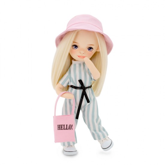 Doll from the Sweet Sisters Mia collection in striped jumpsuit (32cm) SS01-19